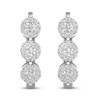 Thumbnail Image 3 of Diamond Hoop Earrings 1 ct tw Round 10K White Gold