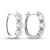 Thumbnail Image 4 of Diamond Hoop Earrings 1 ct tw Round 10K White Gold