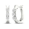 Thumbnail Image 1 of Diamond Hoop Earrings 1/4 ct tw Round 10K White Gold