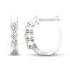 Thumbnail Image 2 of Diamond Hoop Earrings 1/4 ct tw Round 10K White Gold