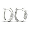 Thumbnail Image 4 of Diamond Hoop Earrings 1/4 ct tw Round 10K White Gold
