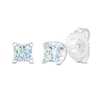 Thumbnail Image 0 of THE LEO First Light Diamond Solitaire Stud Earrings 1/4 ct tw Princess 14K White Gold (I1/I)