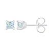Thumbnail Image 1 of THE LEO First Light Diamond Solitaire Stud Earrings 1/4 ct tw Princess 14K White Gold (I1/I)