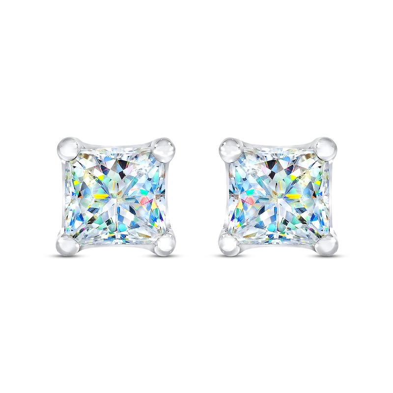 THE LEO First Light Diamond Solitaire Stud Earrings 1/4 ct tw Princess 14K White Gold (I1/I)