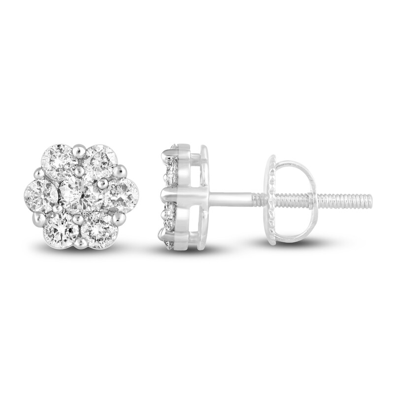 Main Image 2 of Diamond Earrings 1/4 ct tw Round 14K White Gold