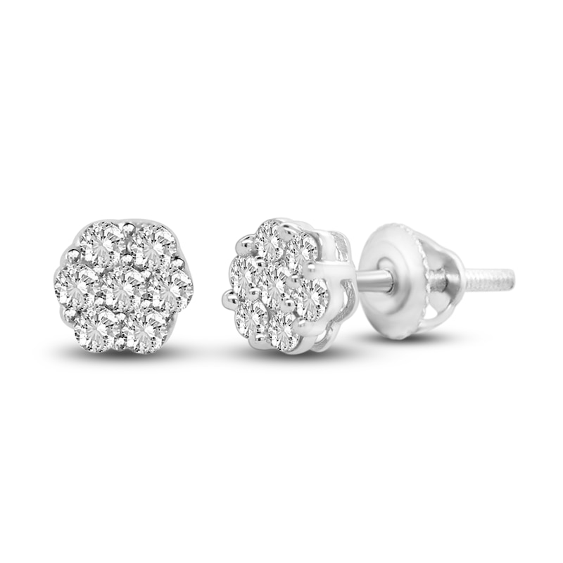 Diamond Earrings 1/3 ct tw Round 14K White Gold