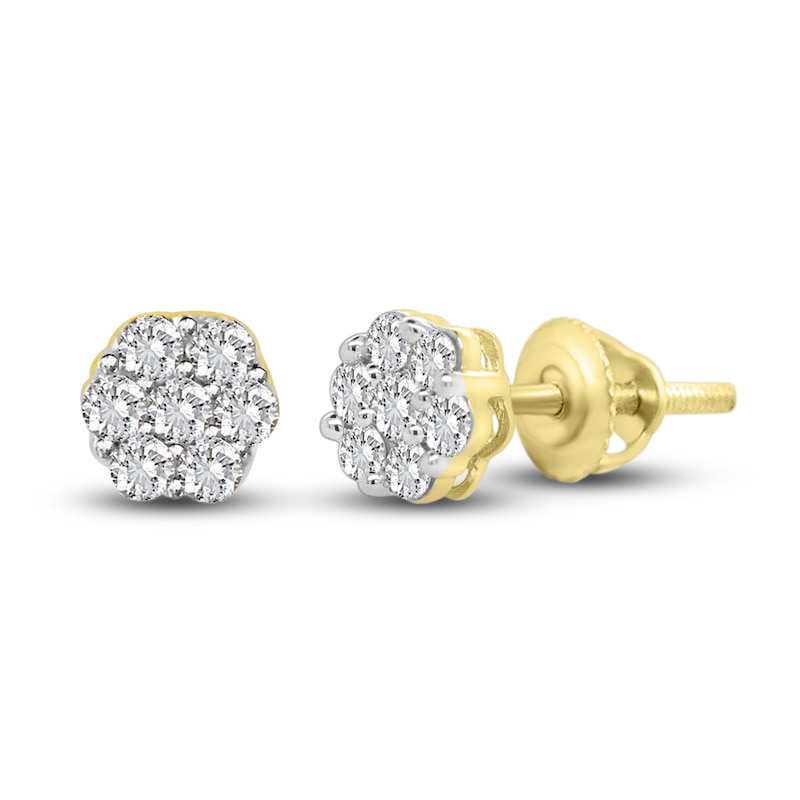 Diamond Earrings 1/3 ct tw Round 14K Yellow Gold