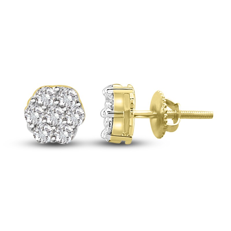 Diamond Earrings 1/3 ct tw Round 14K Yellow Gold