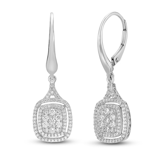 Diamond Earrings 34 ct tw Round 10K White Gold