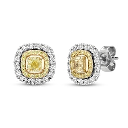 Le Vian Sunny Yellow Diamond Earrings 1 ct tw 14K Two-Tone Gold