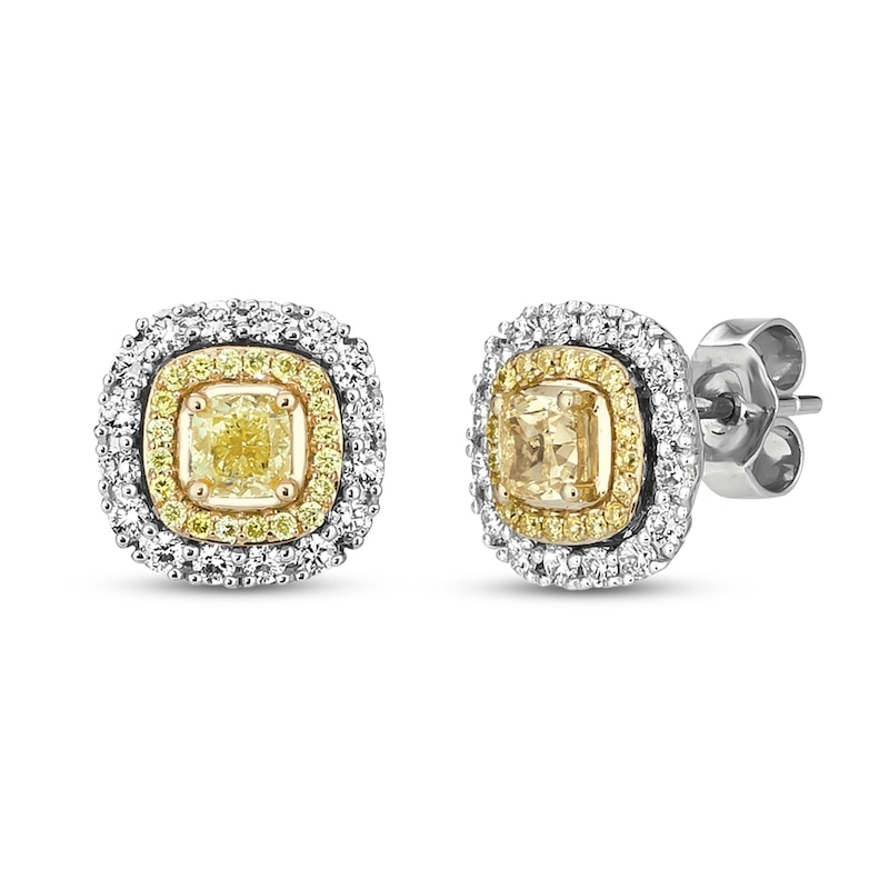 Le Vian Sunny Yellow Diamond Earrings 1 ct tw 14K Two-Tone Gold with 360