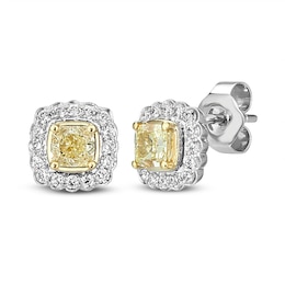 Le Vian Sunny Yellow Diamond Earrings 5/8 ct tw 14K Two-Tone Gold