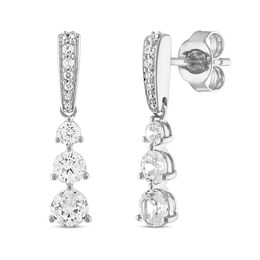 Hearts Desire Diamond Earrings 1 ct tw Round 18K White Gold