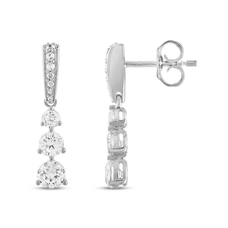 Main Image 2 of Diamond Earrings 1 ct tw Round 18K White Gold