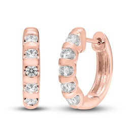 Hearts Desire Diamond Earrings 1 ct tw Round 18K Rose Gold