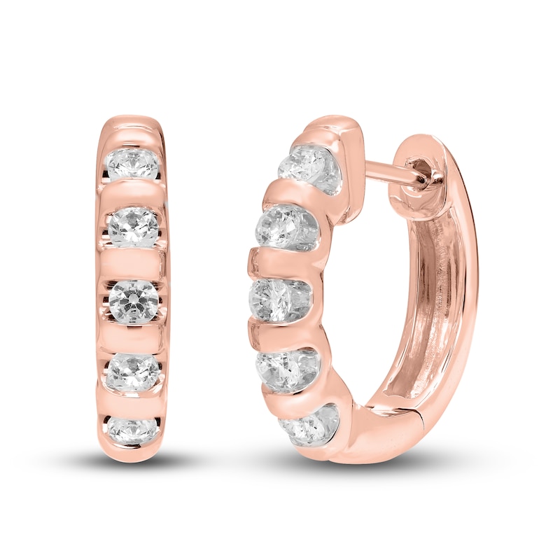 Main Image 1 of Diamond Earrings 1 ct tw Round 18K Rose Gold