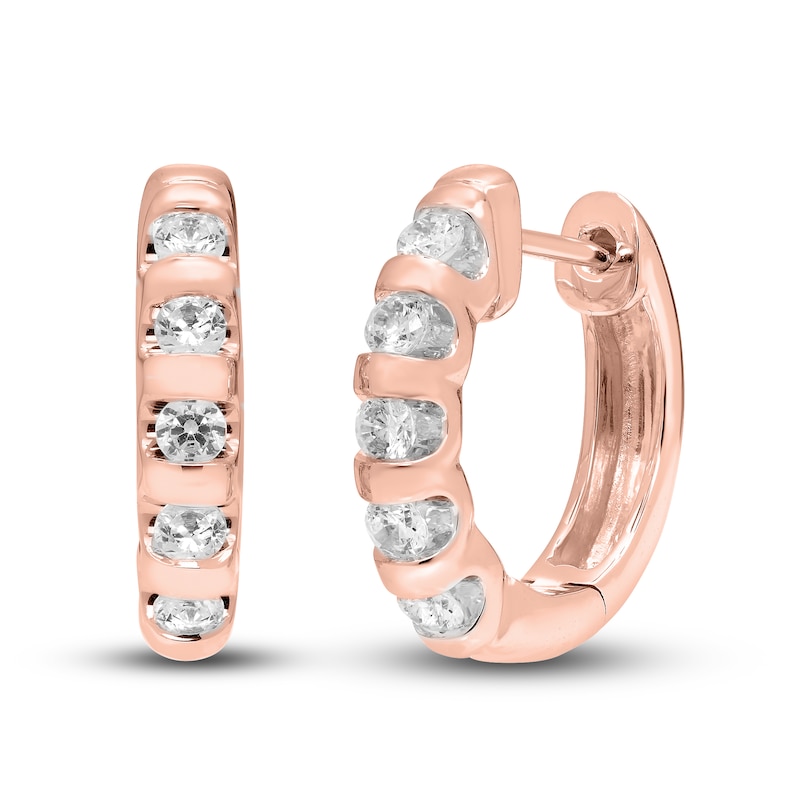 Diamond Earrings 1 ct tw Round 18K Rose Gold