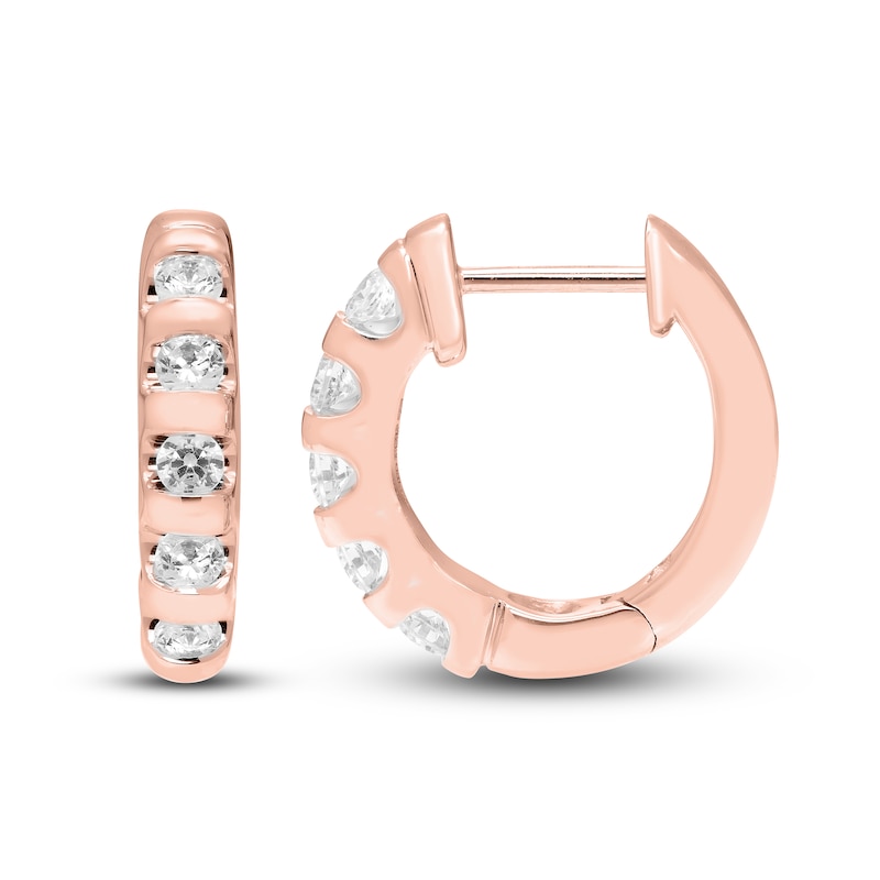Main Image 2 of Diamond Earrings 1 ct tw Round 18K Rose Gold