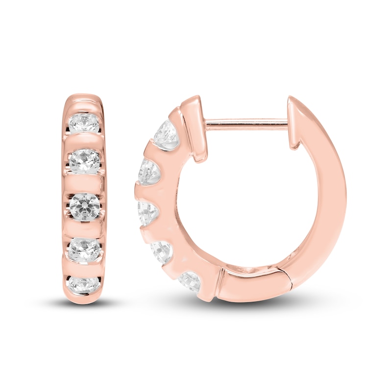 Diamond Earrings 1 ct tw Round 18K Rose Gold