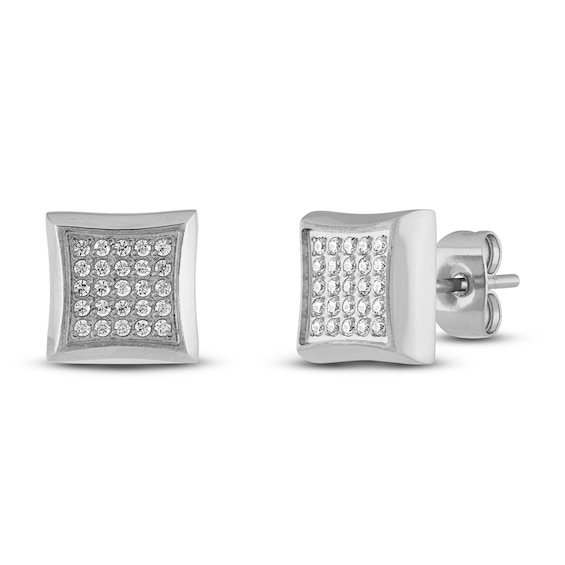 Mens Diamond Earrings 14 ct tw Stainless Steel
