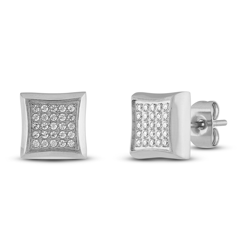 Main Image 1 of Men's Diamond Earrings 1/4 ct tw Stainless Steel