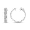 Thumbnail Image 1 of Diamond Double Hoop Earrings 2 ct tw Round 18K White Gold