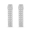 Thumbnail Image 2 of Diamond Double Hoop Earrings 2 ct tw Round 18K White Gold
