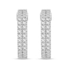 Thumbnail Image 2 of Diamond Double Hoop Earrings 3 ct tw Round 18K White Gold
