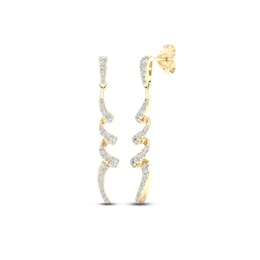 Diamond Dangle Earrings 1/2 ct tw Round 10K Yellow Gold