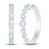 Thumbnail Image 1 of Diamond Hoop Earrings 5/8 ct tw Round 10K White Gold