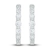 Thumbnail Image 3 of Diamond Hoop Earrings 5/8 ct tw Round 10K White Gold