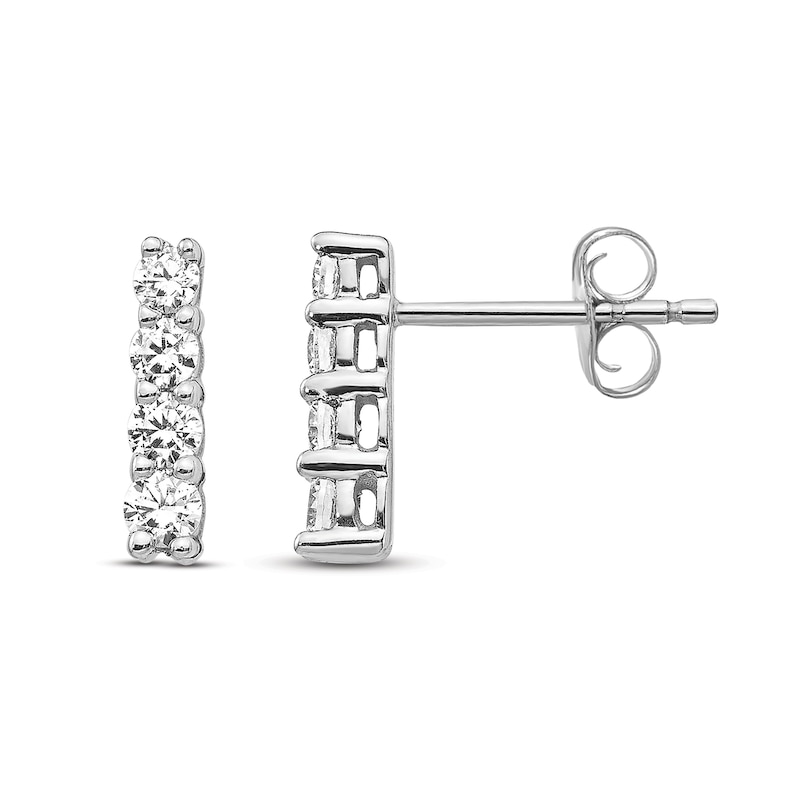 Main Image 1 of Diamond Stud Earrings 1/2 ct tw Round 14K White Gold