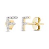Thumbnail Image 0 of Diamond Letter F Earrings 1/10 ct tw Round 10K Yellow Gold