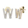 Thumbnail Image 0 of Diamond Letter W Earrings 1/10 ct tw Round 10K Yellow Gold