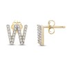 Thumbnail Image 2 of Diamond Letter W Earrings 1/10 ct tw Round 10K Yellow Gold