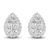 Thumbnail Image 1 of Diamond Stud Earrings 1/2 ct tw Round/Pear-shaped 14K White Gold