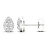 Thumbnail Image 2 of Diamond Stud Earrings 1/2 ct tw Round/Pear-shaped 14K White Gold
