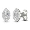 Thumbnail Image 3 of Diamond Stud Earrings 1/2 ct tw Round/Marquise 14K White Gold