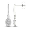 Thumbnail Image 2 of Diamond Drop Earrings 3/4 ct tw Round/Oval 14K White Gold