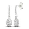 Thumbnail Image 3 of Diamond Drop Earrings 3/4 ct tw Round/Oval 14K White Gold