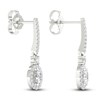 Thumbnail Image 4 of Diamond Drop Earrings 3/4 ct tw Round/Oval 14K White Gold