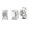 Thumbnail Image 3 of Diamond Stud Earrings 1/2 ct tw Emerald-cut 14K White Gold (I1/I)