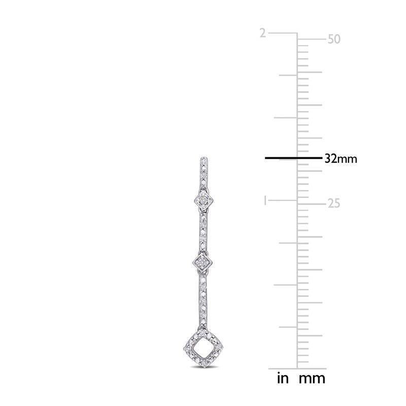 Diamond Drop Earrings 1/6 ct tw Round 10K White Gold