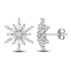 Thumbnail Image 1 of Diamond Snowflake Stud Earrings 1 ct tw Round 14K White Gold