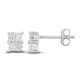 Diamond Stud Earrings 1/2 ct tw Round 14K White Gold