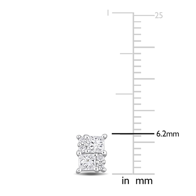 Main Image 2 of Diamond Stud Earrings 1/2 ct tw Round 14K White Gold