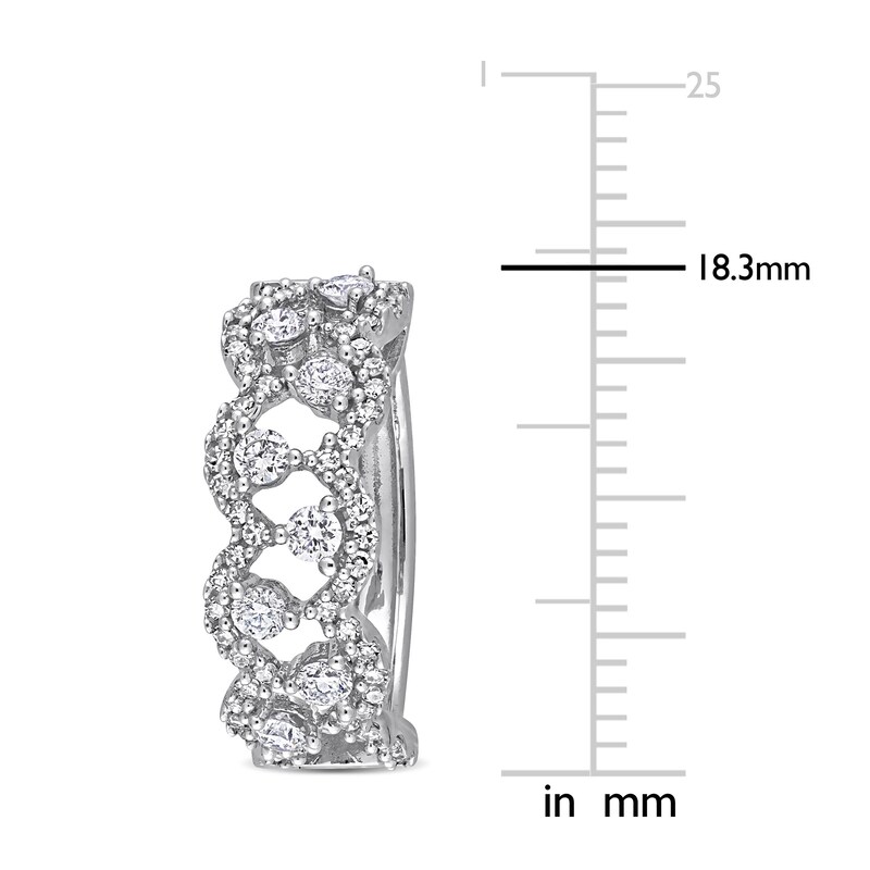 Diamond Hoop Earrings 1 ct tw Round 14K White Gold