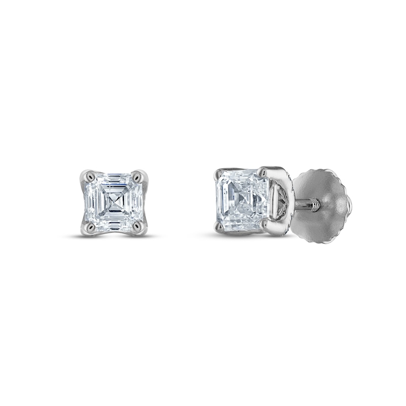 Royal Asscher Diamond Solitaire Stud Earrings 1 ct tw Asscher-cut 14K ...