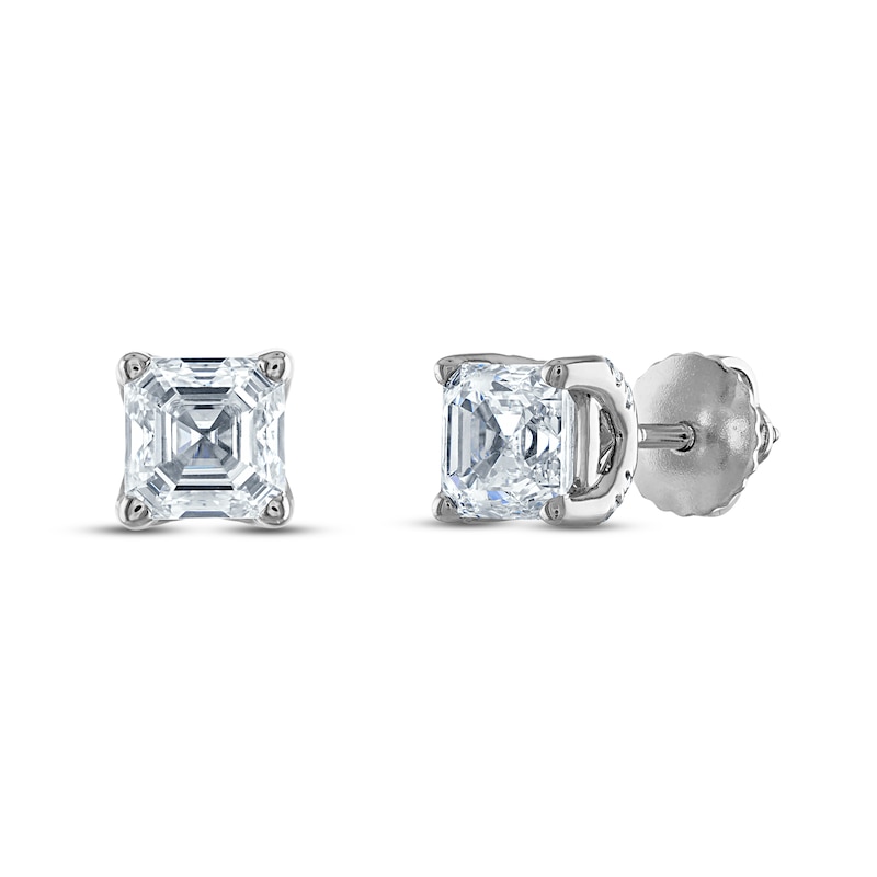 Royal Asscher Diamond Solitaire Stud Earrings 1-1/2 ct tw Asscher-Cut 14K White Gold (SI2/I)