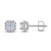 Thumbnail Image 0 of Royal Asscher Diamond Halo Earrings 3/4 ct tw Square 14K White Gold
